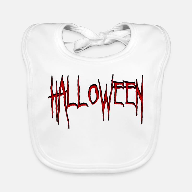 Halloween in horror font Organic Baby Bibs