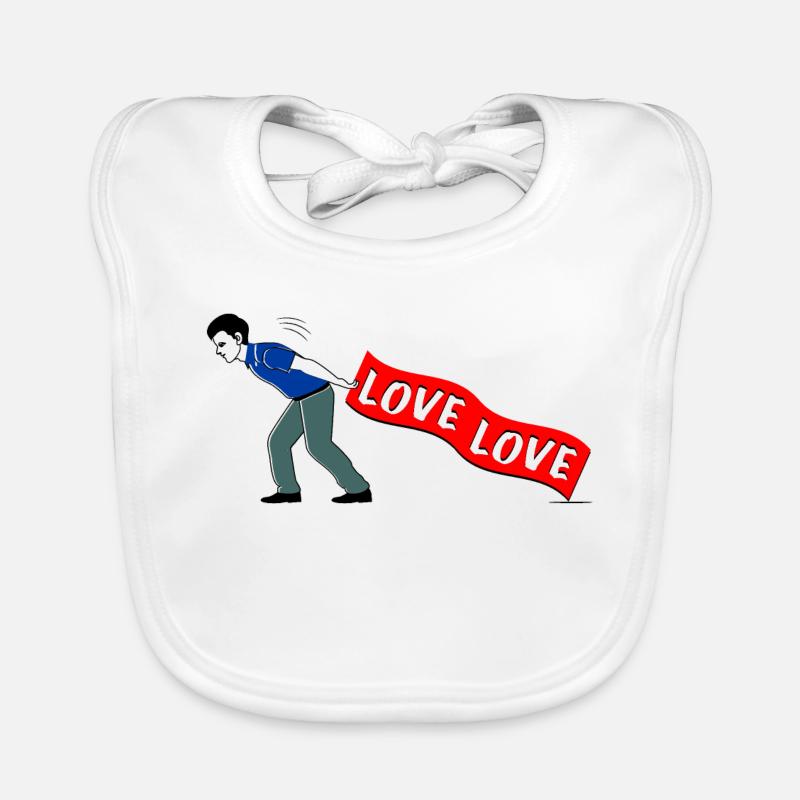 MEN PULL LOVE Banner Baby Bio-Lätzchen