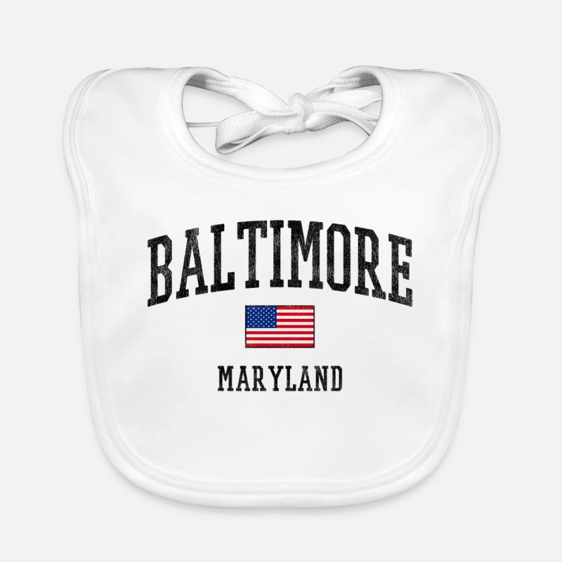 Conception du drapeau Baltimore, Maryland USA Bavoir bio Bébé