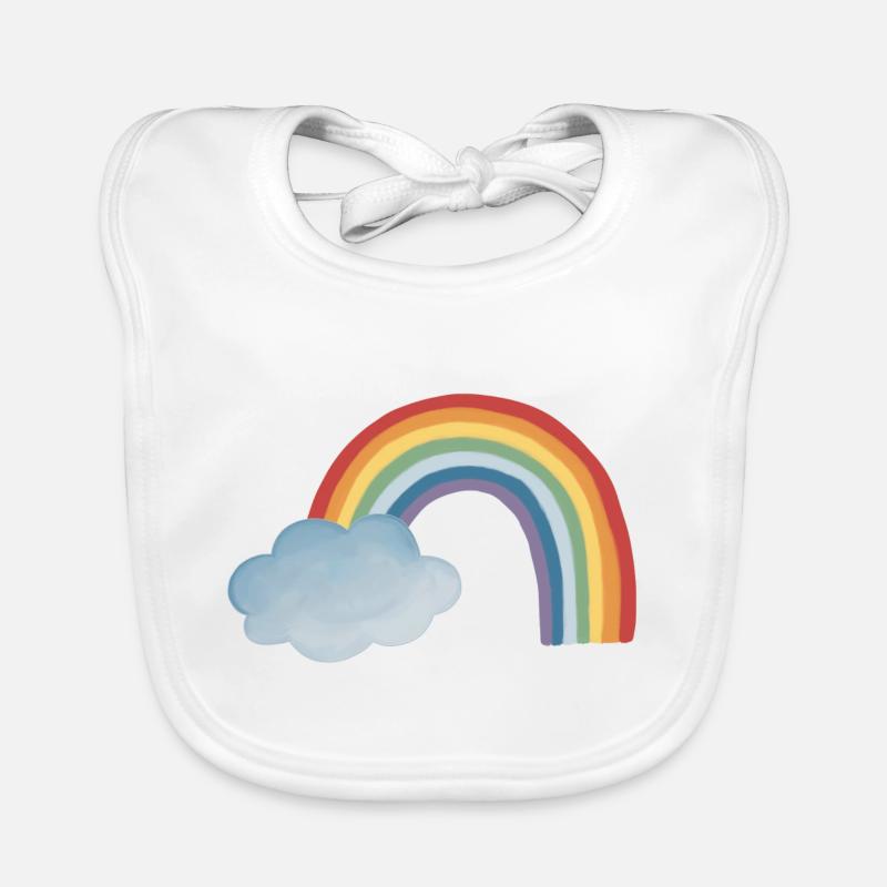 Weather rainbow colorful with cloud Organic Baby Bibs