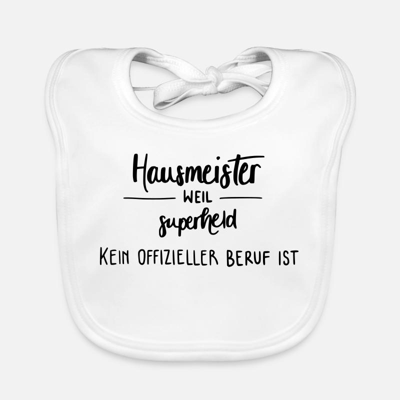 Hausmeister - Superheld! - Baby Bio-Lätzchen - Weiß