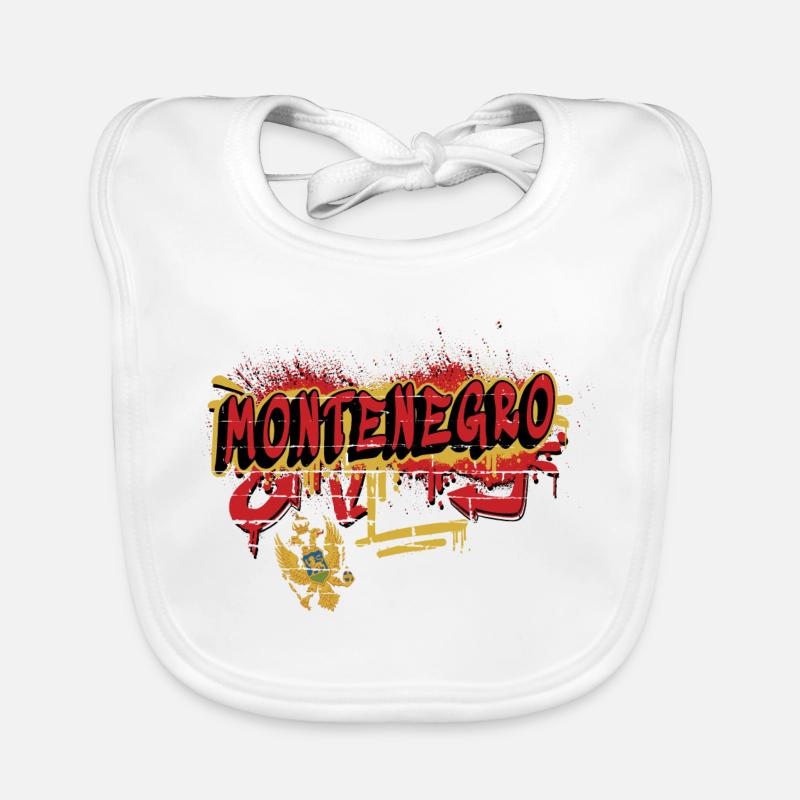 Drapeaux du Monténégro Graffiti Design Bavoir bio Bébé