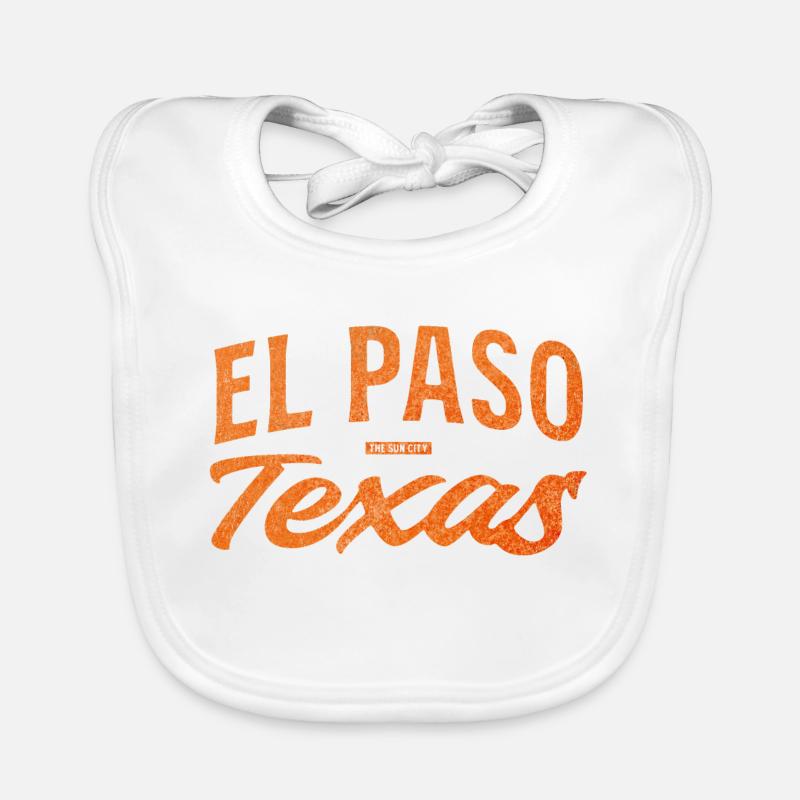 El Paso Texas Script Logo Organic Baby Bibs