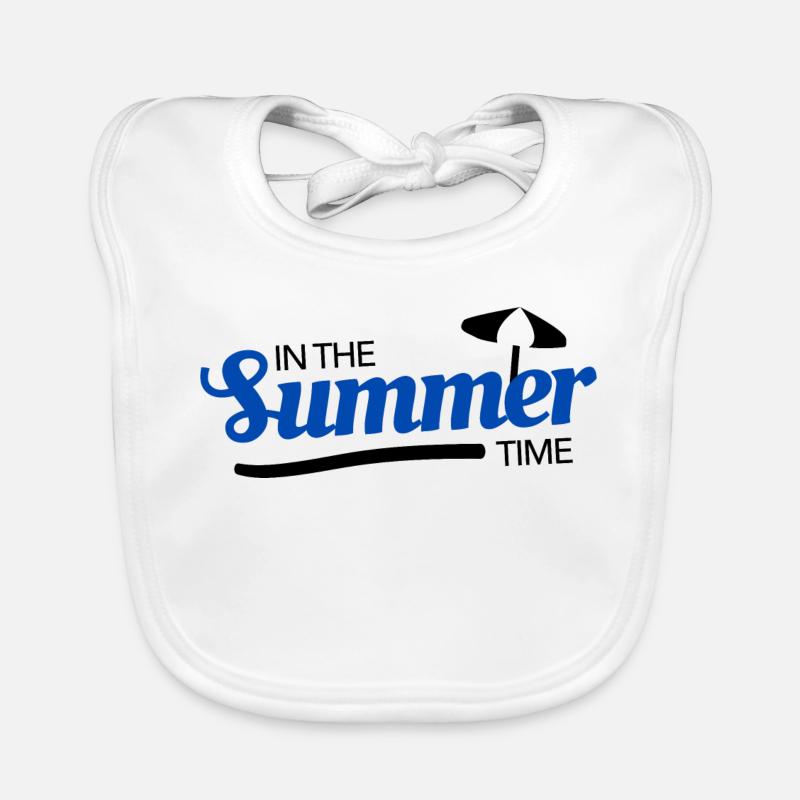 Sommerblau Script mit Tropfen-Akzent Baby Bio-Lätzchen