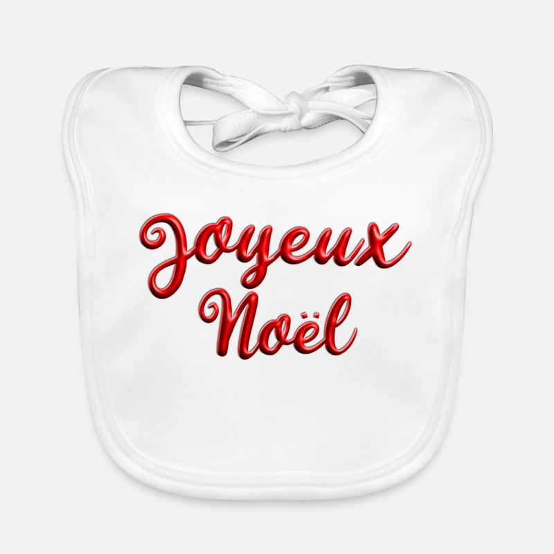 Joyeux Noël Script Rouge Bavoir bio Bébé