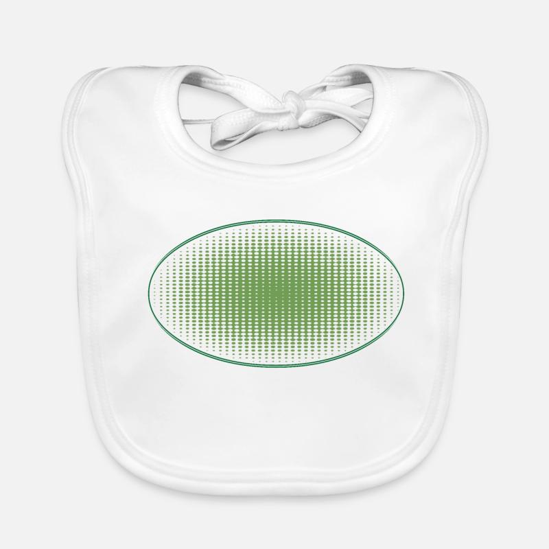 Points verts ovales, avec cadre Bavoir bio Bébé