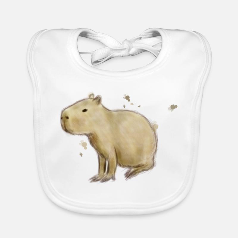 Capybara - Baby Bio-Lätzchen - Weiß