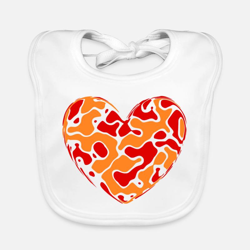 orangenes Herz Herzen Geschenk Muttertag Mutter Baby Bio-Lätzchen