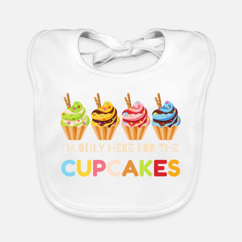 Lustige Cupcakes, Cupcake-Feiern, Cupcake Geschenk - Baby Bio-Lätzchen - Weiß