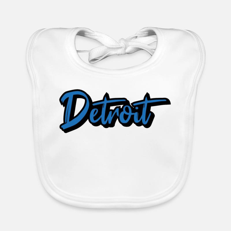 Detroit Script Blau Baby Bio-Lätzchen