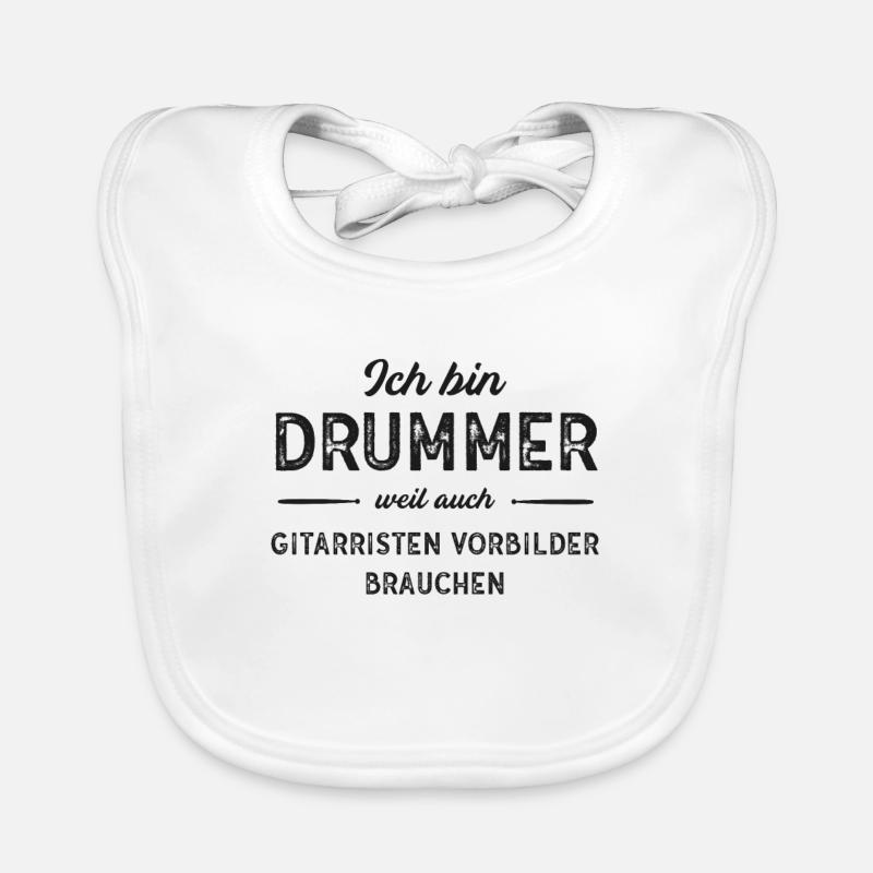 Ich bin Drummer... (sw) Baby Bio-Lätzchen