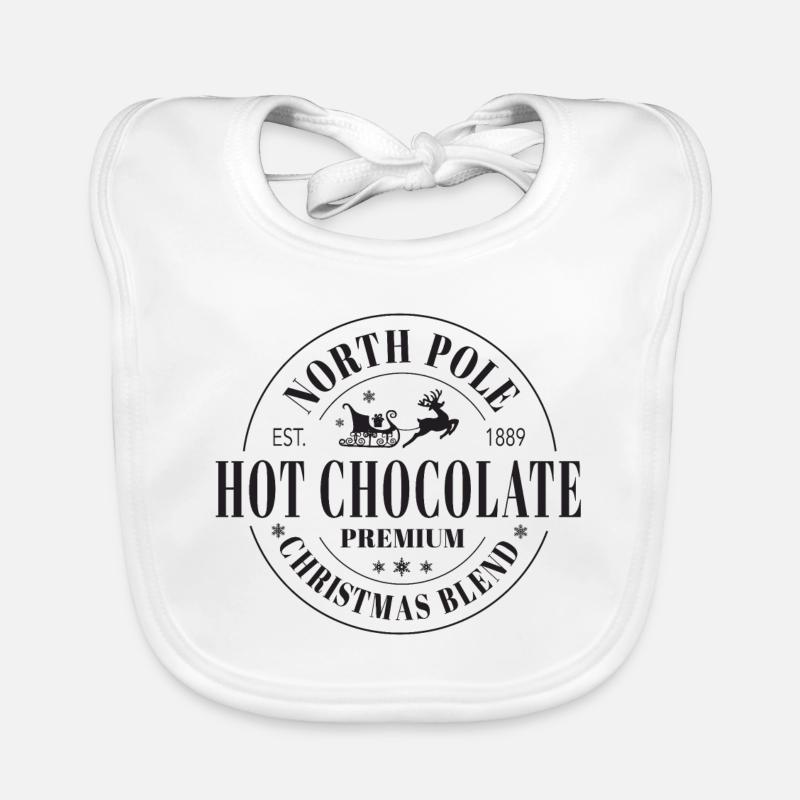 Mélange de Noël pour le chocolat chaud du pôle Nord - Bavoir bio Bébé - blanc
