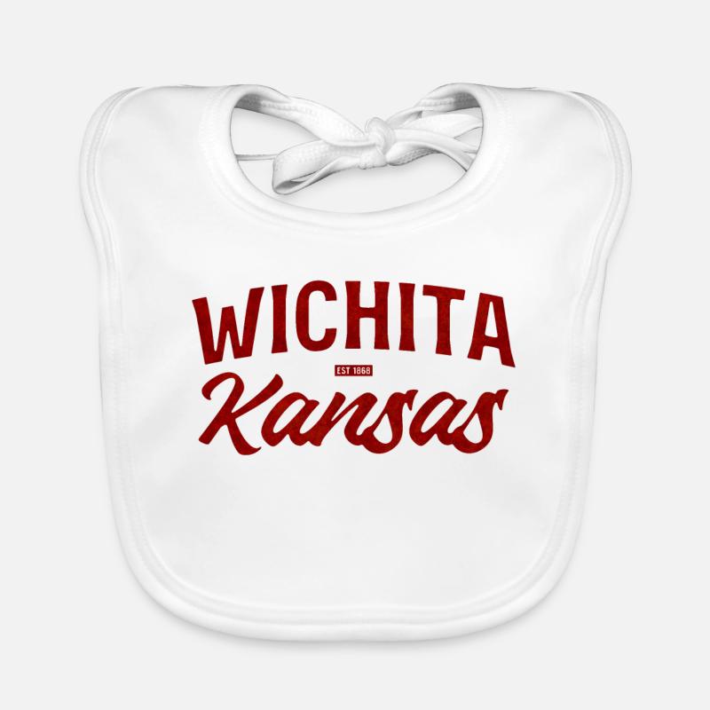 Wichita Kansas Retro Script Baby Bio-Lätzchen
