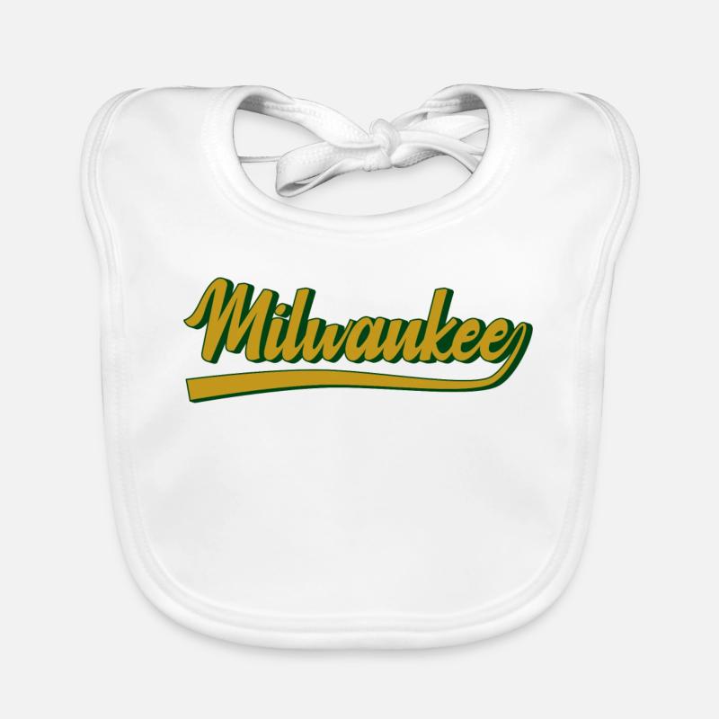 Milwaukee Script City Pride – Charme vintage - Bavoir bio Bébé - blanc