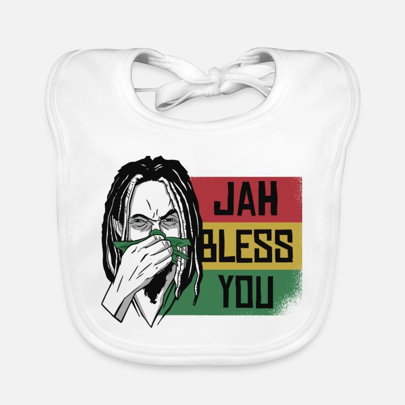 Jah Bless You Rastafari Graphic Organic Baby Bibs