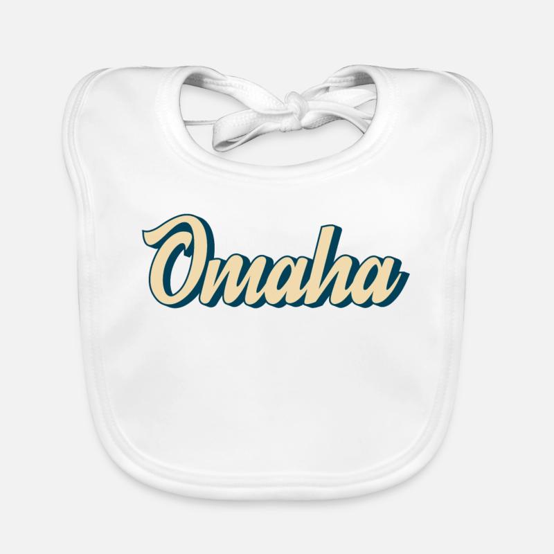 Omaha Script Retro Organic Baby Bibs