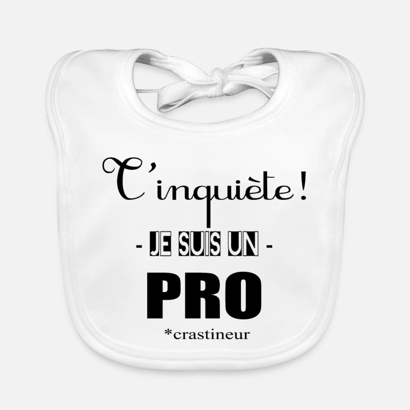 Procrastinateur - Bavoir bio Bébé - blanc