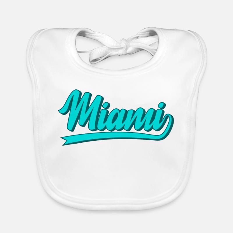 Turquoise néon de Miami Bavoir bio Bébé
