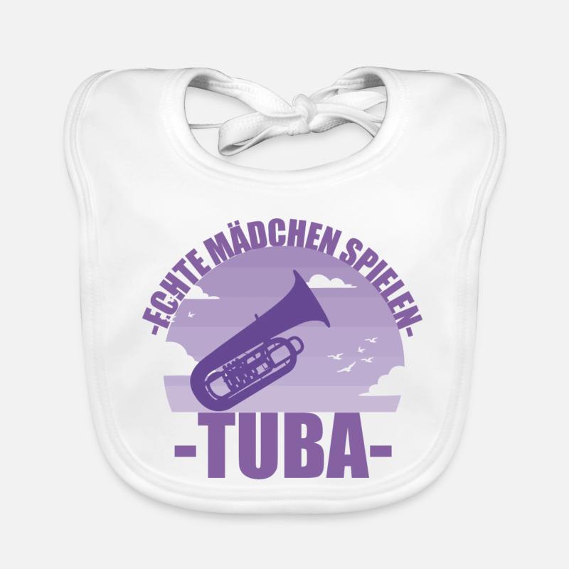 Tuba Musikerin Instrument Mädchen Geschenk Baby Bio-Lätzchen