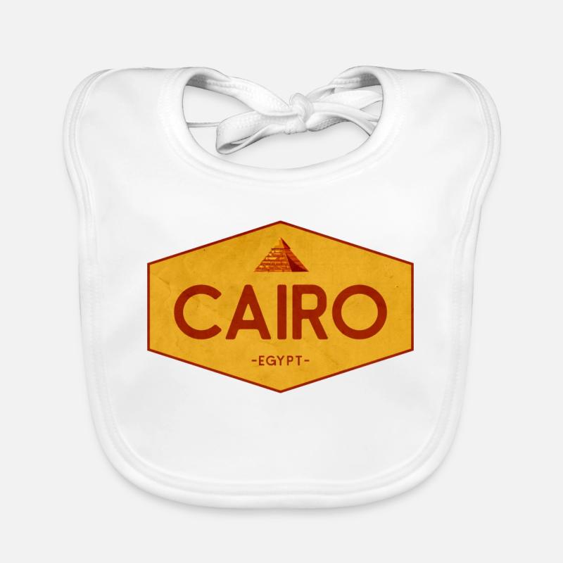 Cairo Egypt Pyramid Emblem - Baby Bio-Lätzchen - Weiß