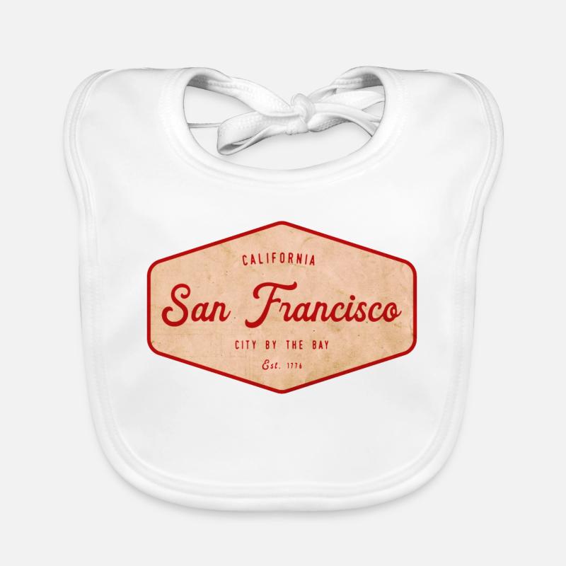 San Francisco Vintage Badge Organic Baby Bibs