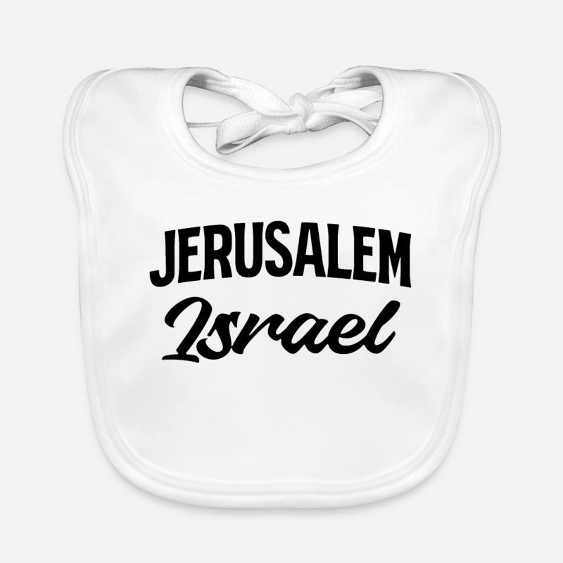 Israel Script Glitter Organic Baby Bibs