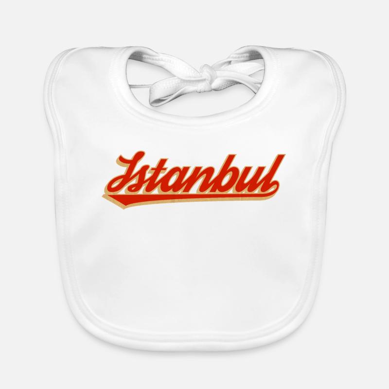 Istanbul Retro Script Logo Baby Bio-Lätzchen