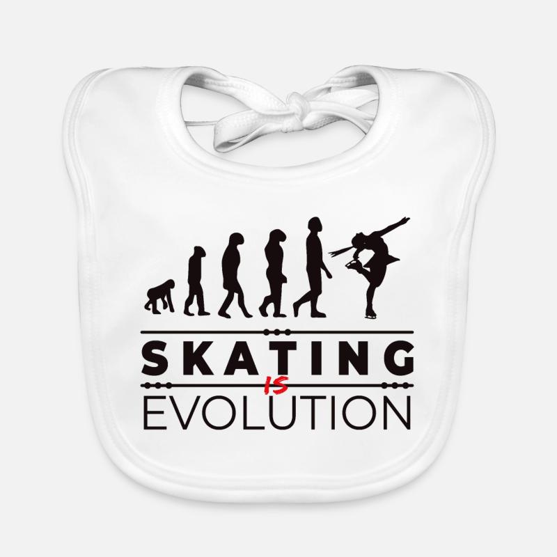 Skating is evolution - Message Humour Parodie Bavoir bio Bébé