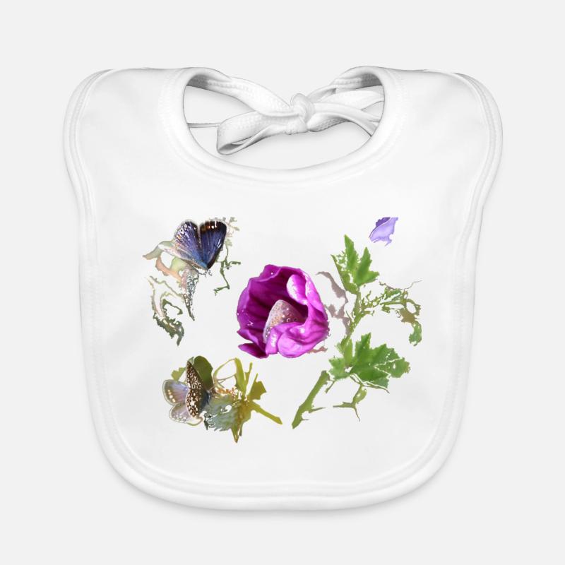 Bläulinge mit Malve Baby Bio-Lätzchen