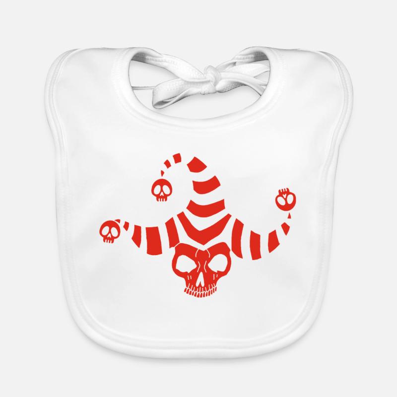 Crâne de bouffon rouge Bavoir bio Bébé