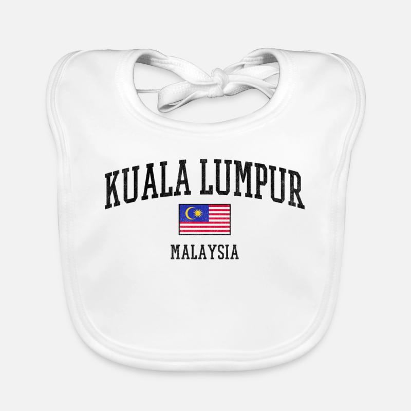 Drapeau malaisien en contraste nocturne Bavoir bio Bébé