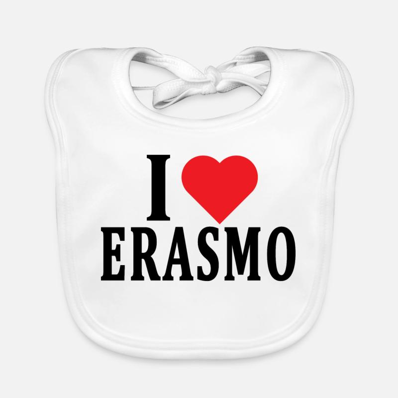 T-Shirt Ich liebe Erasmus T-Shirt Geschenkidee Baby Bio-Lätzchen