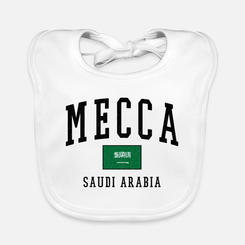 Mecca Saudi Arabia Flag Design Organic Baby Bibs