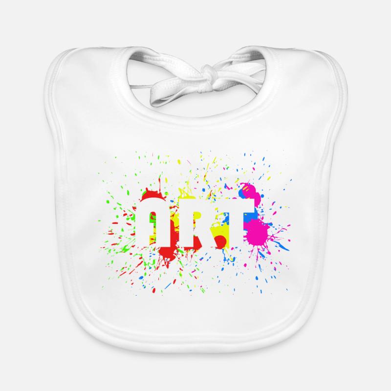 Art - Design abstrait de taches de couleur - Art Bavoir bio Bébé