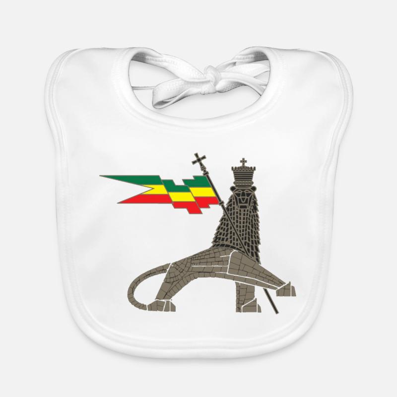 Lion royal avec barre de drapeau d’éther Bavoir bio Bébé