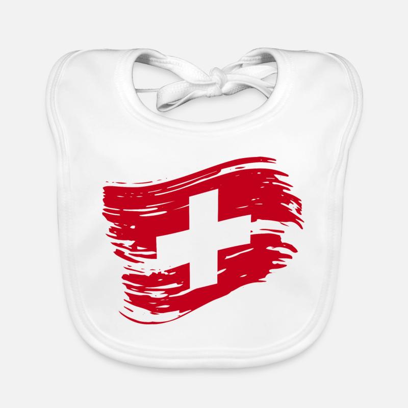Drapeau suisse - Drapeau suisse Bavoir bio Bébé