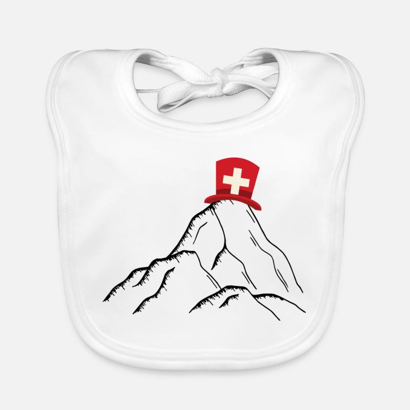 Schweiz - Schweizer Berge Baby Bio-Lätzchen