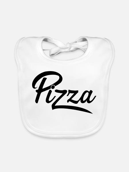 Pizza - Bavoir bio Bébé - blanc - Devant