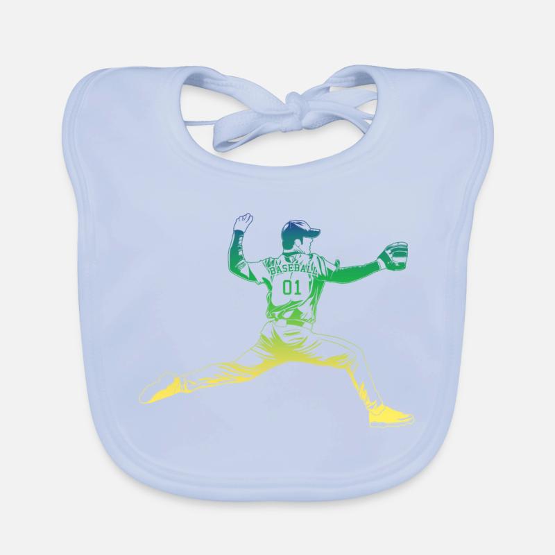 Pitcher Baseball Organic Baby Bibs