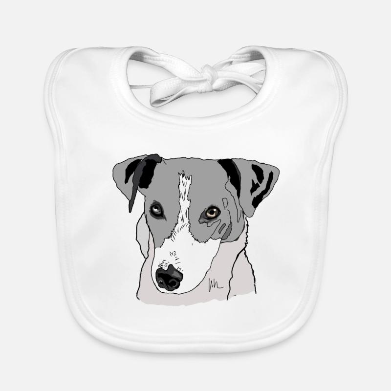 Jack Russel Terrier - Bavoir bio Bébé - blanc