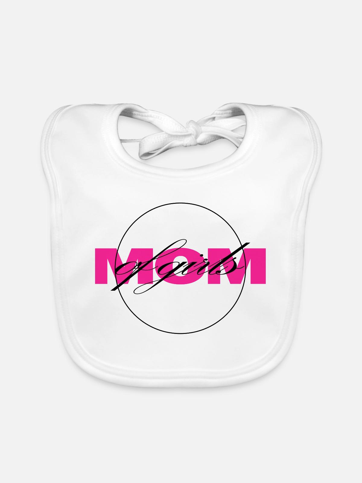 Moderne Neonbuchstaben mit Script Overlay - Baby Bio-Lätzchen - Weiß - Vorne