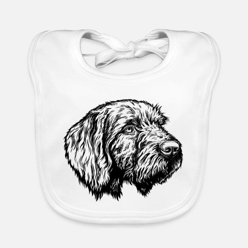 Pudelpointer Portrait Organic Baby Bibs
