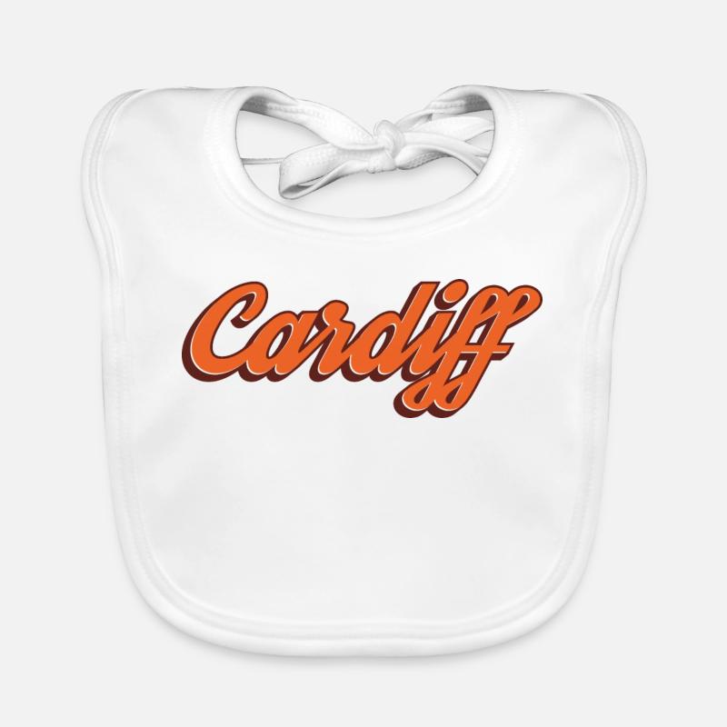 Cardiff Script Orange Baby Bio-Lätzchen