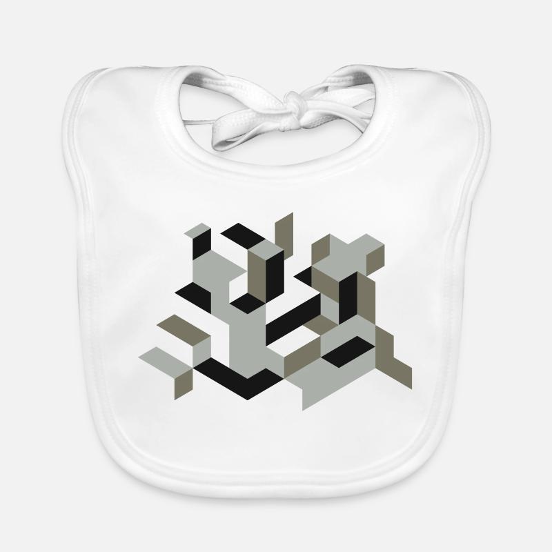 Perspective Construction Cube Dyeing Yourself Labyrinth 3D Organic Baby Bibs