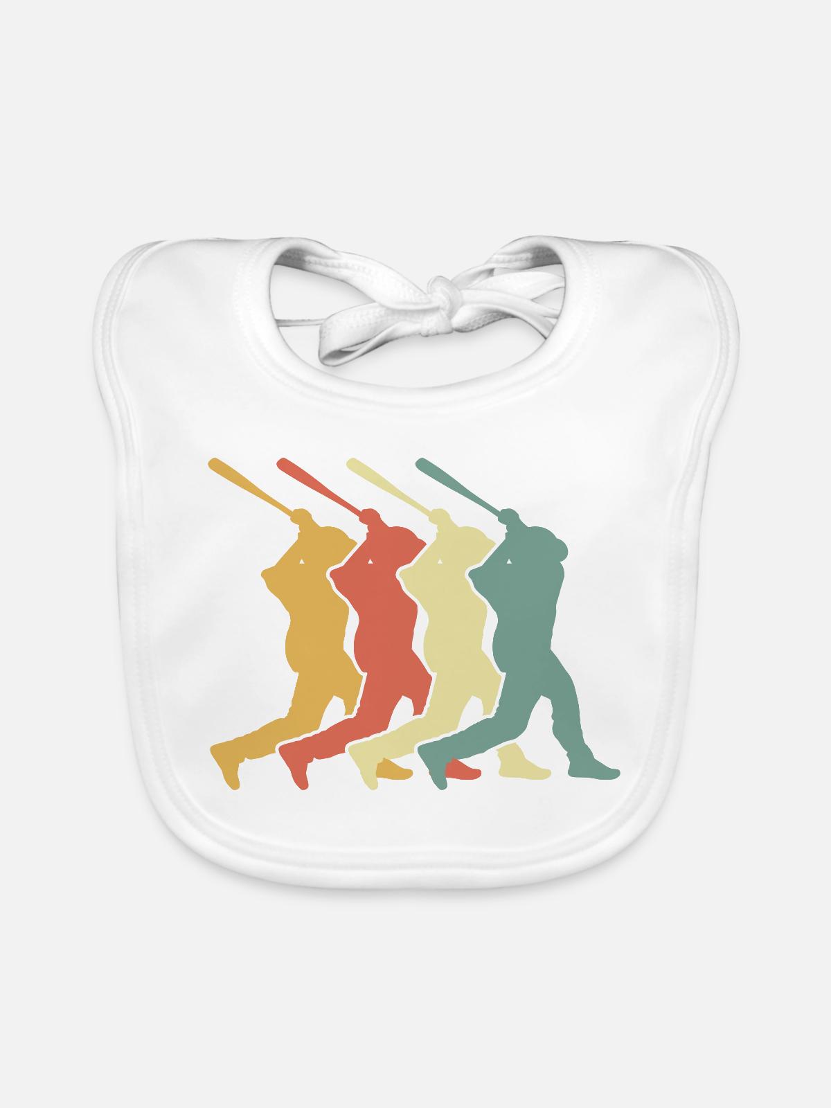 Baseball Batter - Baby Bio-Lätzchen - Weiß - Vorne