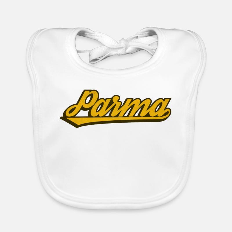 Parma Vintage Script Logo Organic Baby Bibs