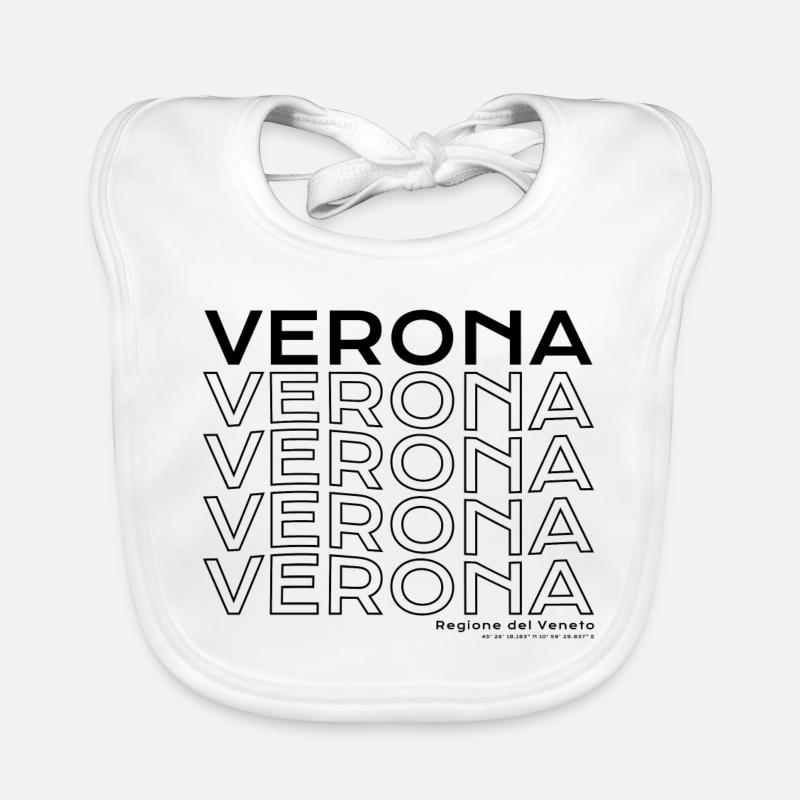 Verona Italy Typography Organic Baby Bibs