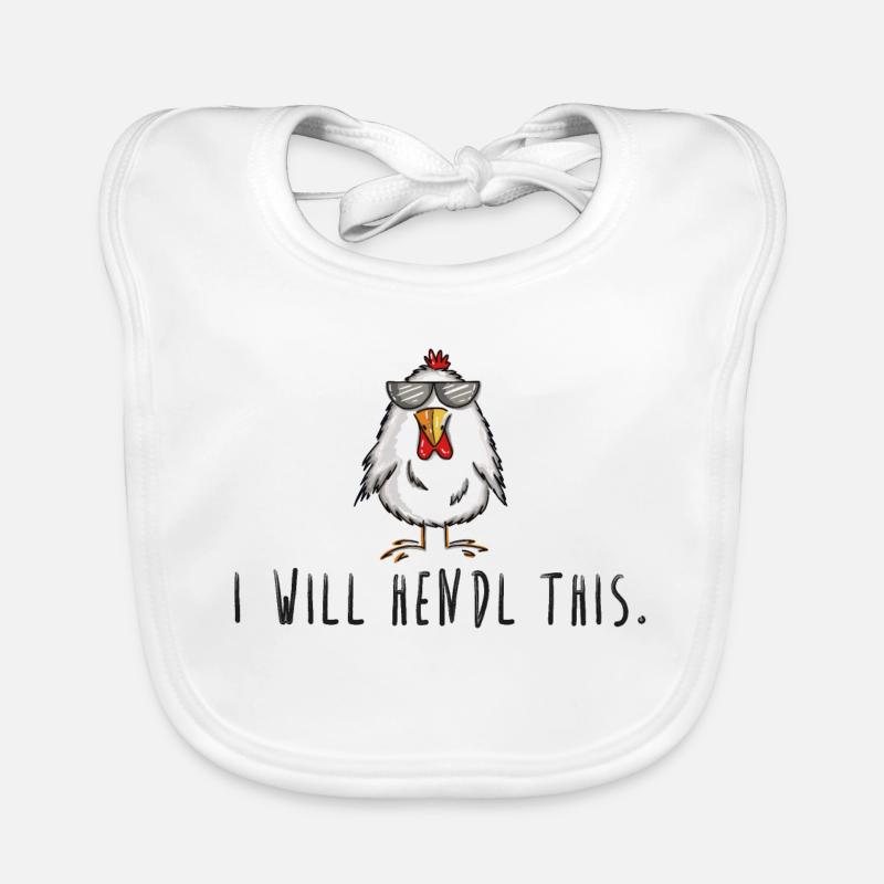 I will hendl this, Geschenk Hühner, Hahn Baby Bio-Lätzchen