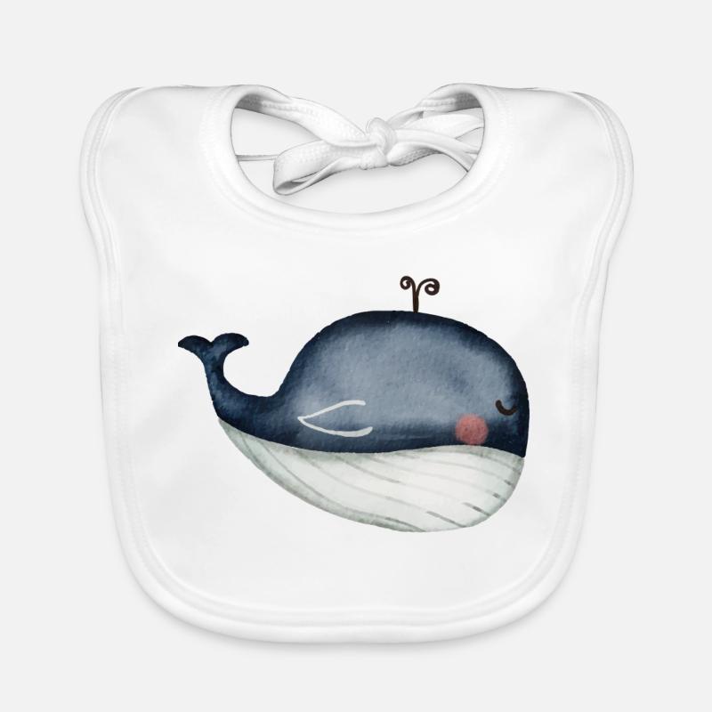 whale, ocean Organic Baby Bibs