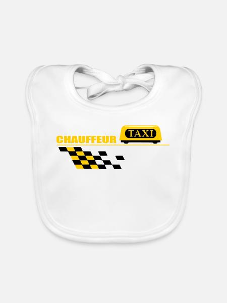 Taxi driver - Organic Baby Bibs - white - Front